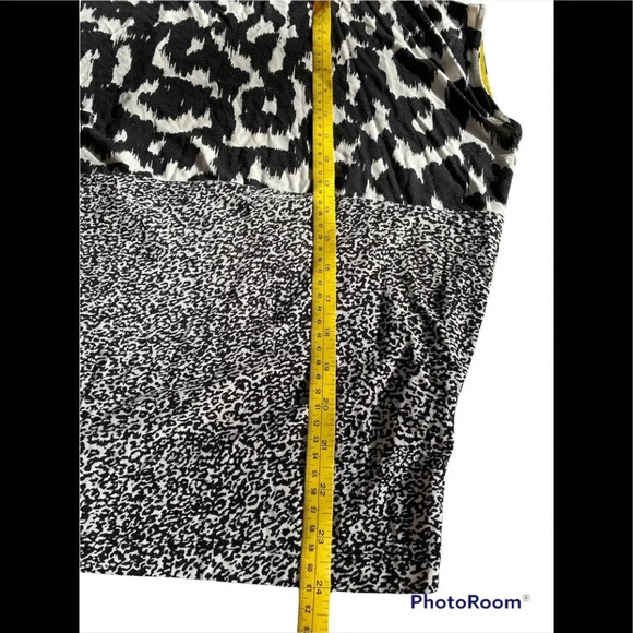 Zara Animal Print Colorblock Oversized Top Sz S - Picture 4 of 6